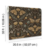 Mystic Moth Black by Chesapeake Forest Magic Wallpaper – Brewster Home Fashions 4169-83116