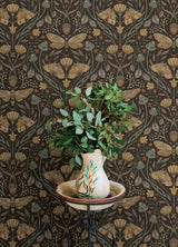 Mystic Moth Black by Chesapeake Forest Magic Wallpaper – Brewster Home Fashions 4169-83116