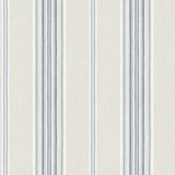 Calvados Blue Linen Stripe Wallpaper roll showing linen-texture blue and white vertical stripes
