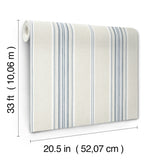 Calvados Blue by Chesapeake Linen Stripe Wallpaper – Brewster Home Fashions 4169-83123