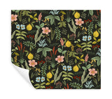 Herb Garden Black by Rifle Paper Co. Botanical Premium Peel & Stick Wallpaper – York Wallcoverings PSW1676RL