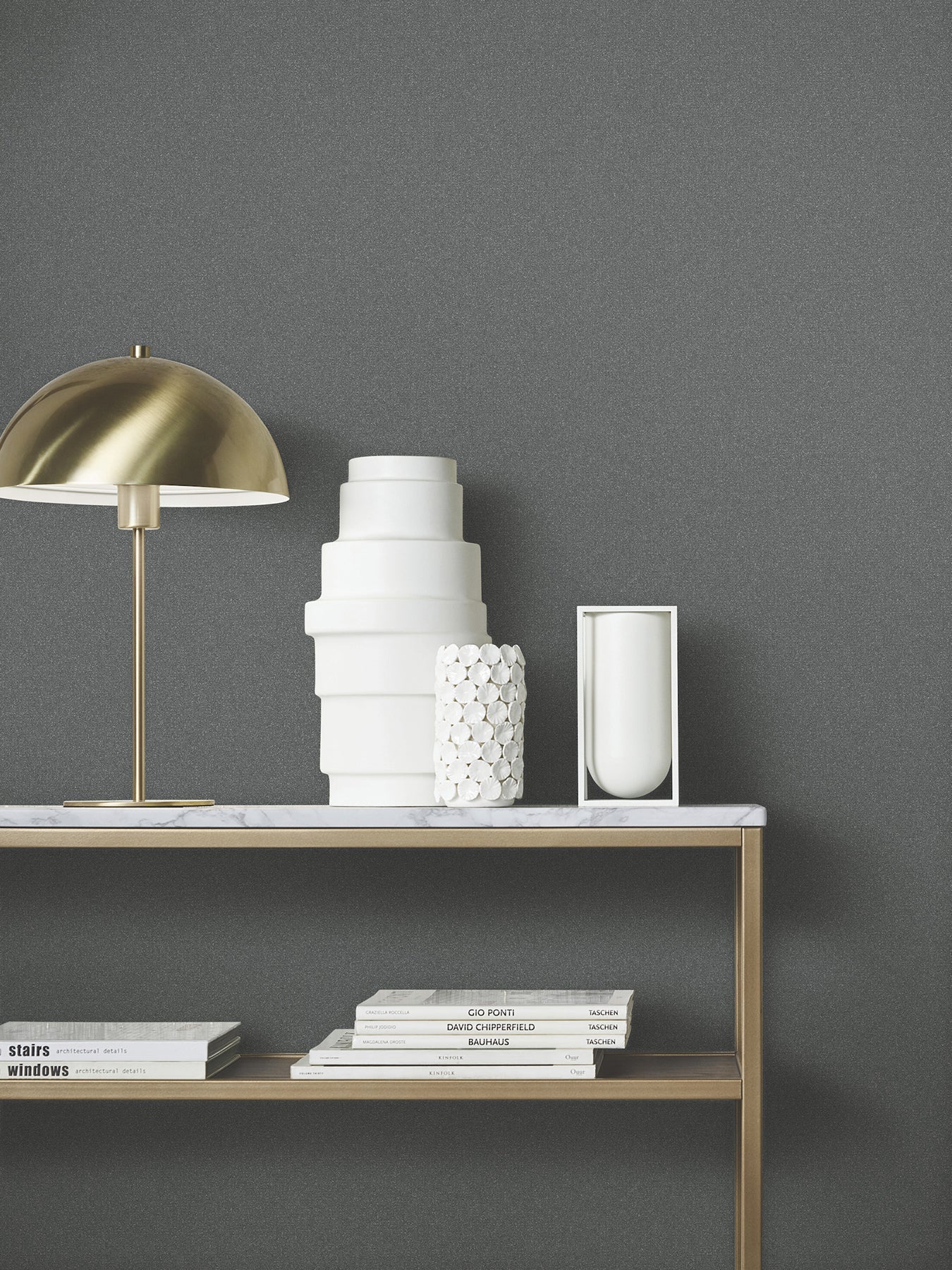Glistening Quartz Charcoal by Antonina Vella Beaded Wallpaper- York Designer Series MA34945