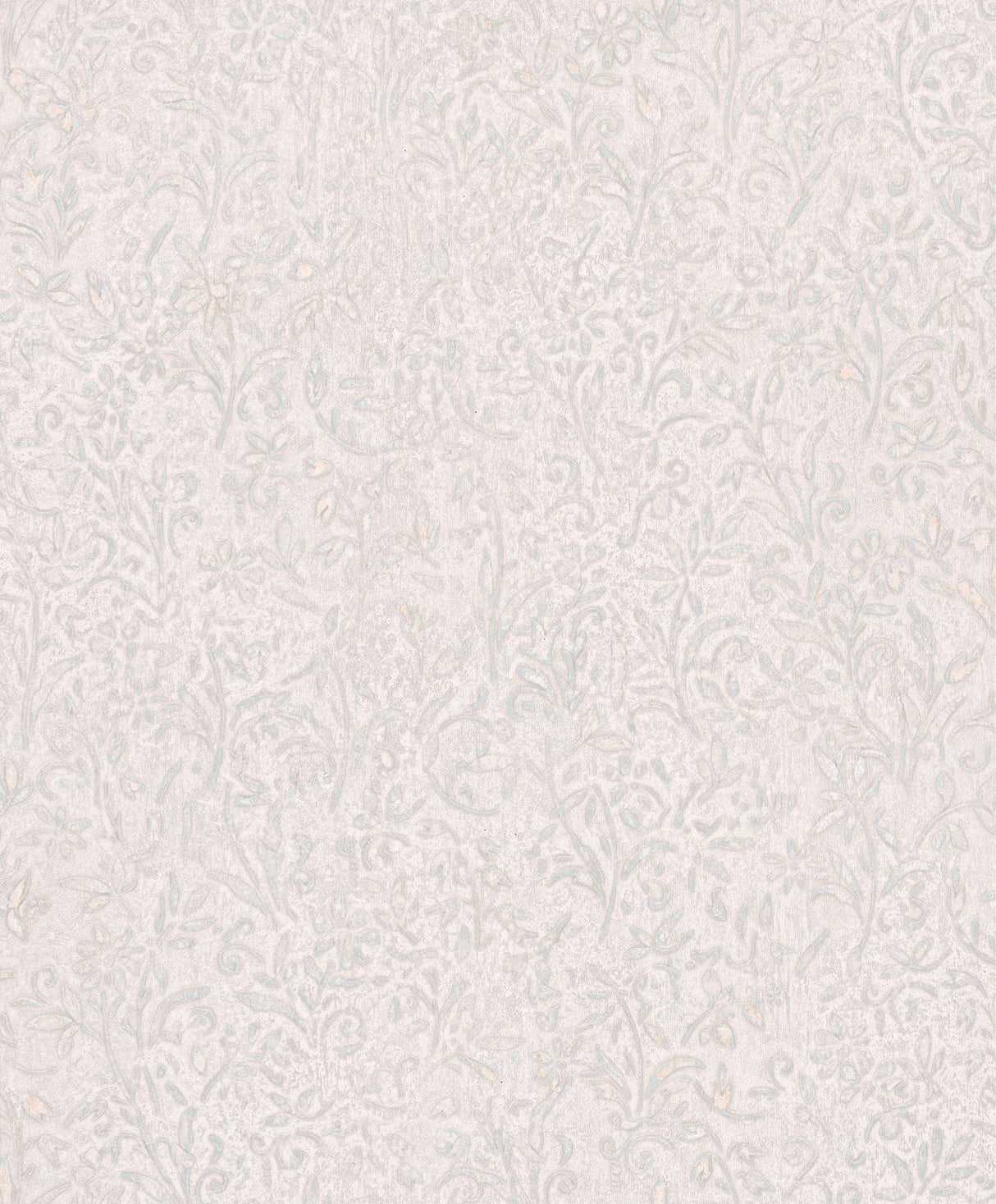 Sculpted Floral Aqua Relief Wallpaper by Antonina Vella
