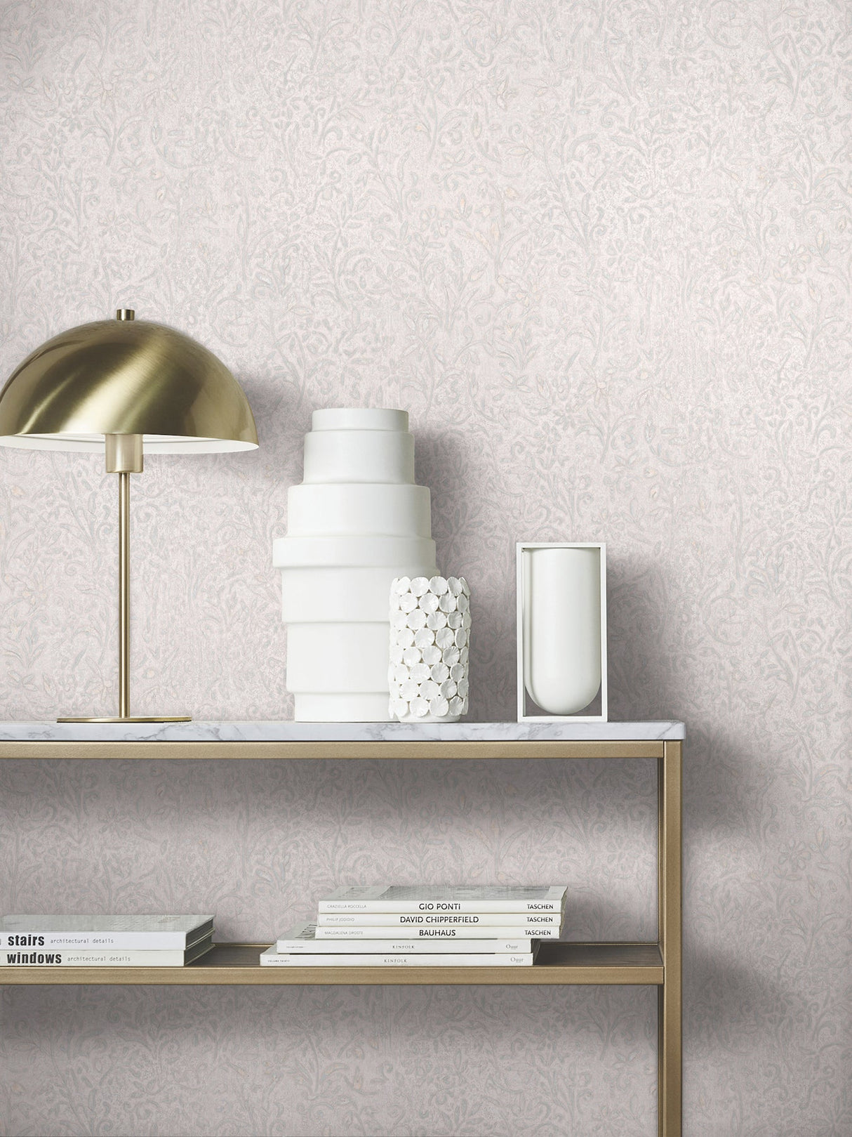 Sculpted Floral Aqua by Antonina Vella Relief Wallpaper – York Designer Series MA35529