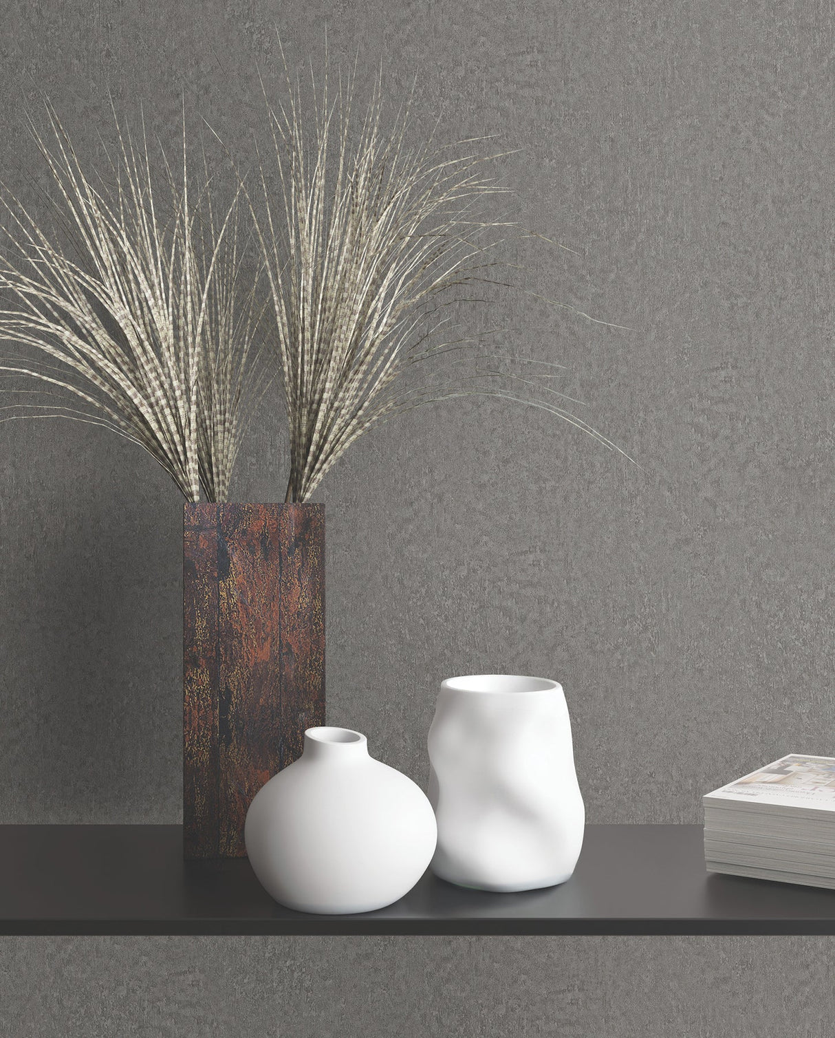 Jemma Dark Grey by Antonina Vella Distressed Wallpaper – York Designer Series MA35541