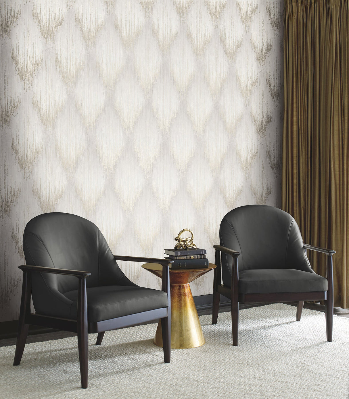 Starfall Dove by Antonina Vella Metallic Ikat Wallpaper – York Designer Series MA35801