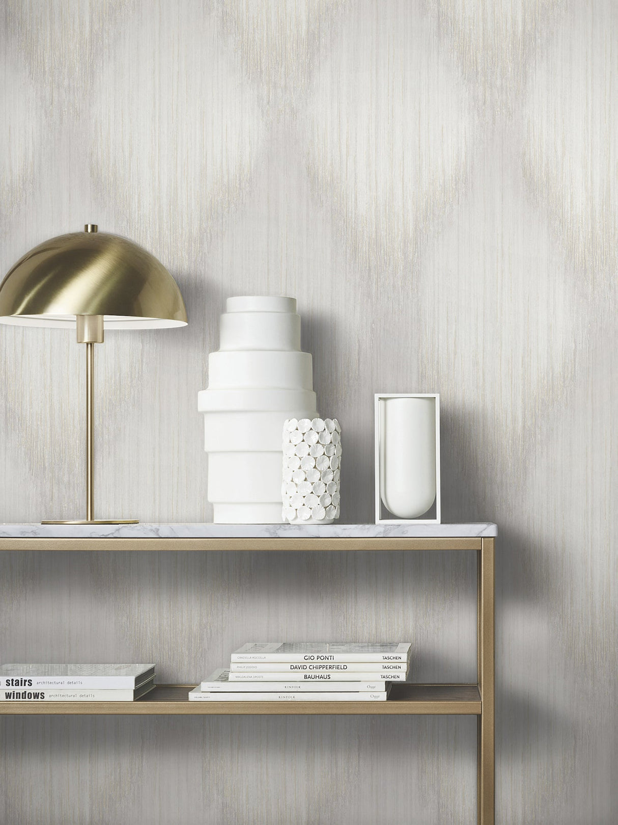 Starfall Dove by Antonina Vella Metallic Ikat Wallpaper – York Designer Series MA35801