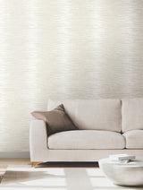 Operetta White by Ronald Redding Metallic Columns Wallpaper- York Designer Series VR1506
