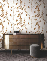 Ginkgo Silhouette Light Brown by Ronald Redding Cork Wallpaper – York Designer Series VR1509