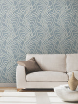 String of Pearls Denim by Ronald Redding Vine Wallpaper- York Designer Series VR1516