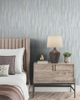 Tribeca Light Blue by Ronald Redding Texture Stripe Wallpaper- York Designer Series VR1524