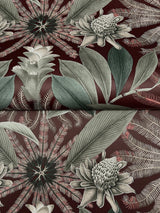 Enchanted Garden Maroon by Ronald Redding Tropical Wallpaper – York Designer Series VR1528