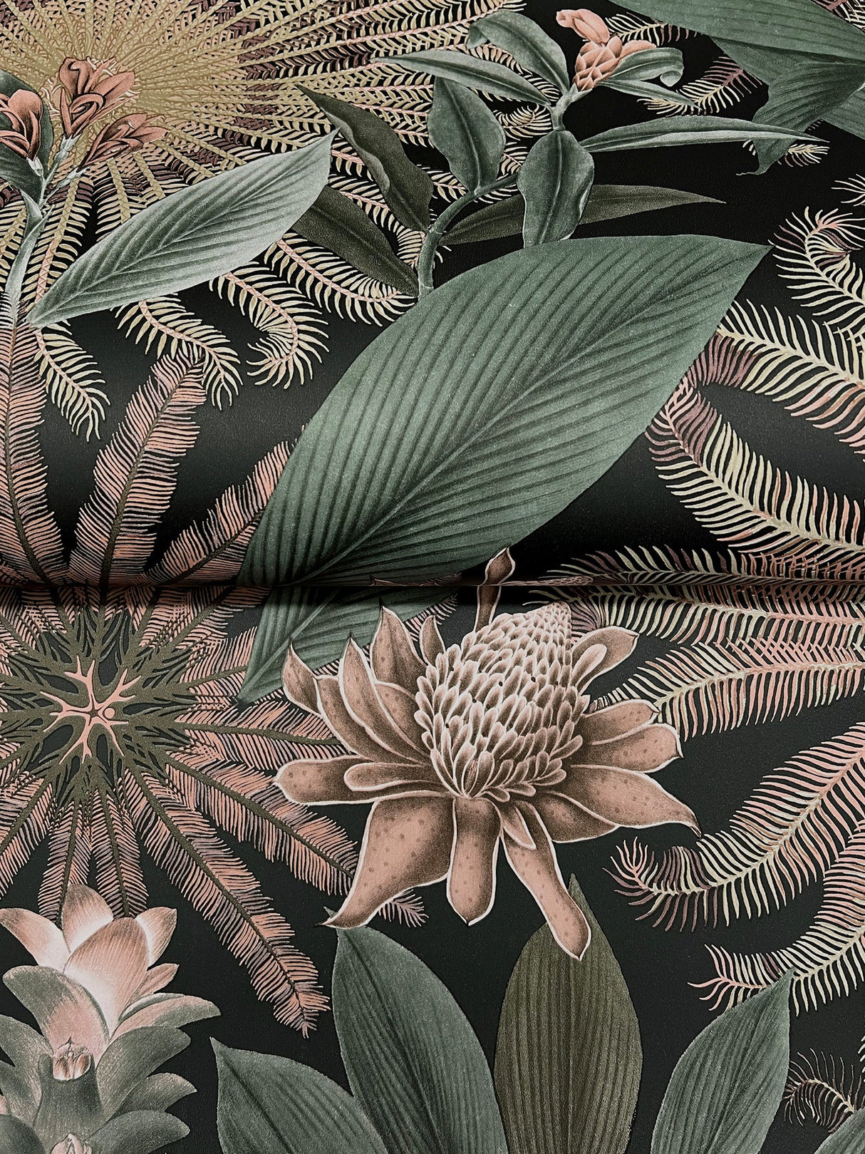 Enchanted Garden Chocolate by Ronald Redding Tropical Wallpaper- York Designer Series VR1529