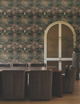 Enchanted Garden Chocolate by Ronald Redding Tropical Wallpaper- York Designer Series VR1529
