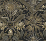 Enchanted Garden Black Tropical Wallpaper by Ronald Redding