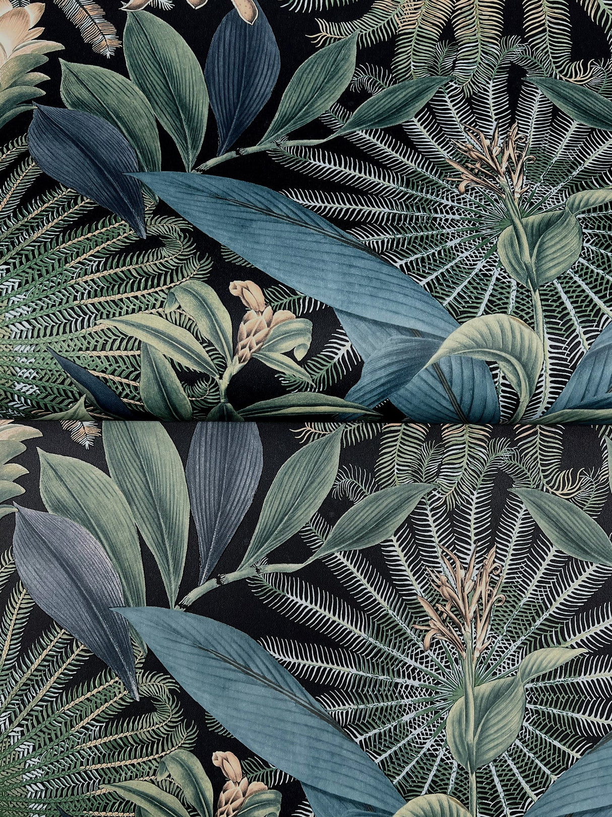 Enchanted Garden Navy by Ronald Redding Tropical Wallpaper- York Designer Series VR1532