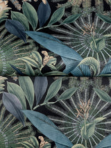 Enchanted Garden Navy by Ronald Redding Tropical Wallpaper- York Designer Series VR1532
