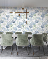Cotswolds Poppies Blue by Ronald Redding Floral Wallpaper- York Designer Series VR1535