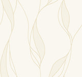 Society Hill White Abstract Leaf Wallpaper – VR1546