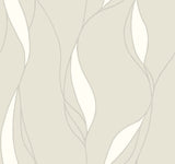 Society Hill Dove Abstract Leaf Wallpaper by Ronald Redding
