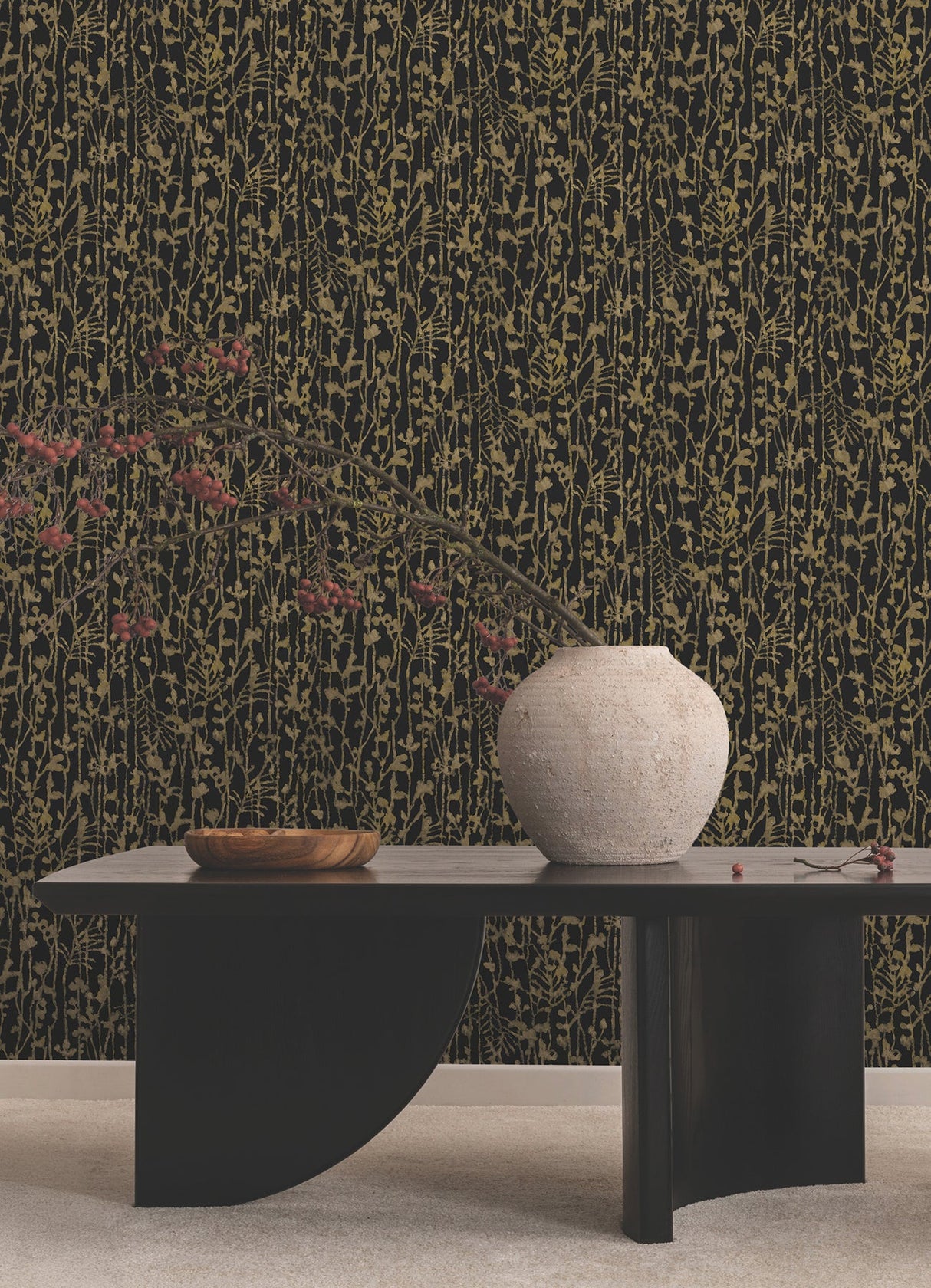 Filigree Black by Ronald Redding Abstract Wallpaper – York Designer Series VR1562