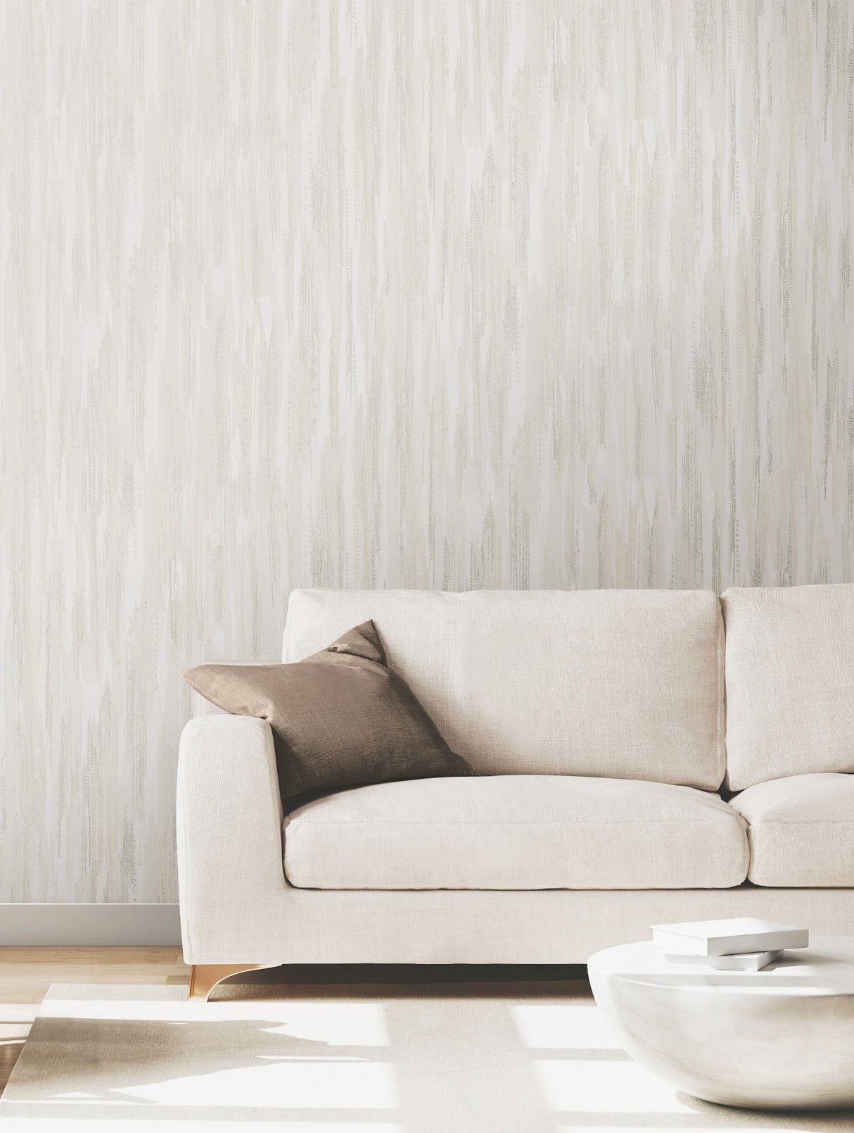 Tribeca White by Ronald Redding Texture Stripe Wallpaper – York Designer Series VR1522