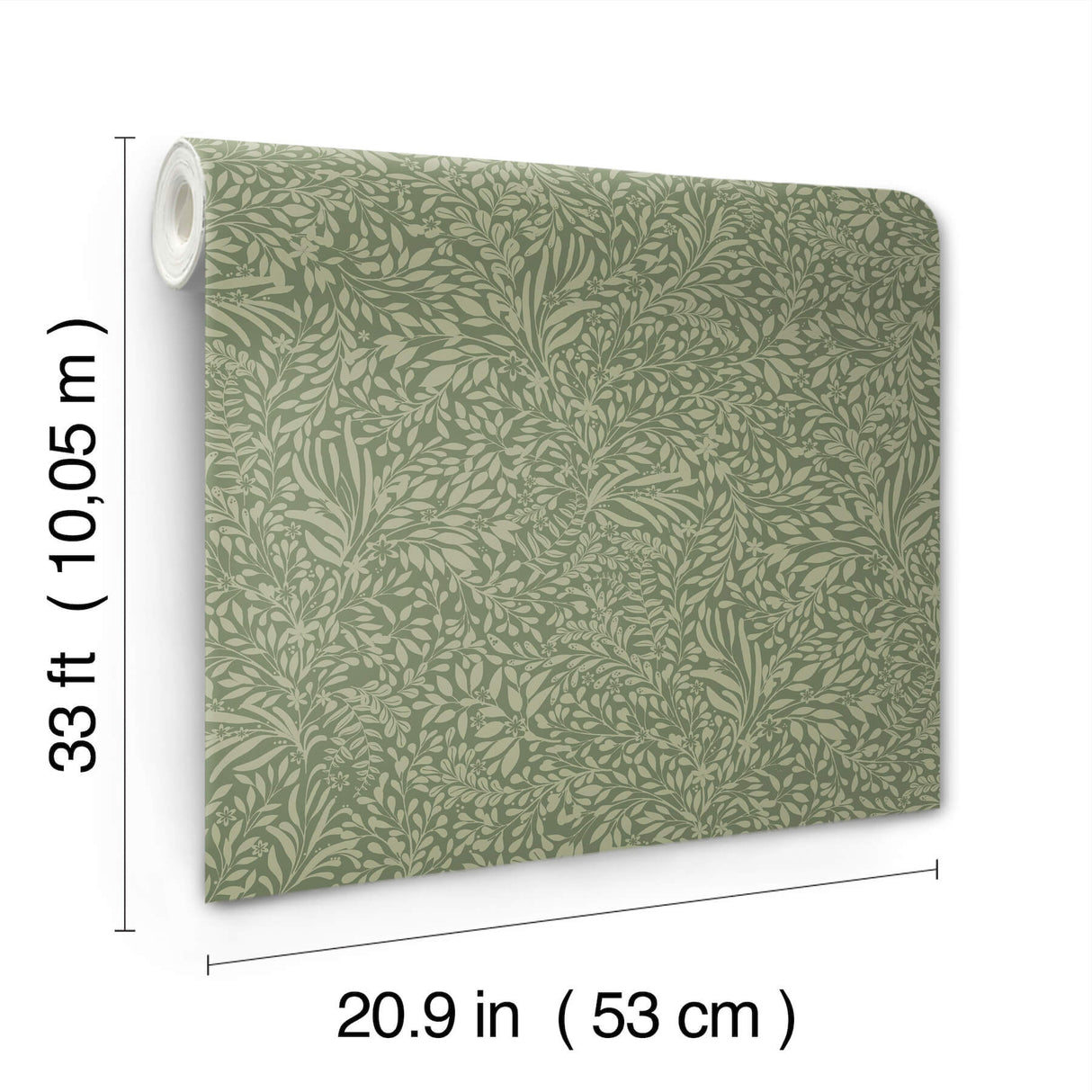 Kristina Evergreen Botanical Wallpaper