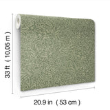Kristina Evergreen Botanical Wallpaper