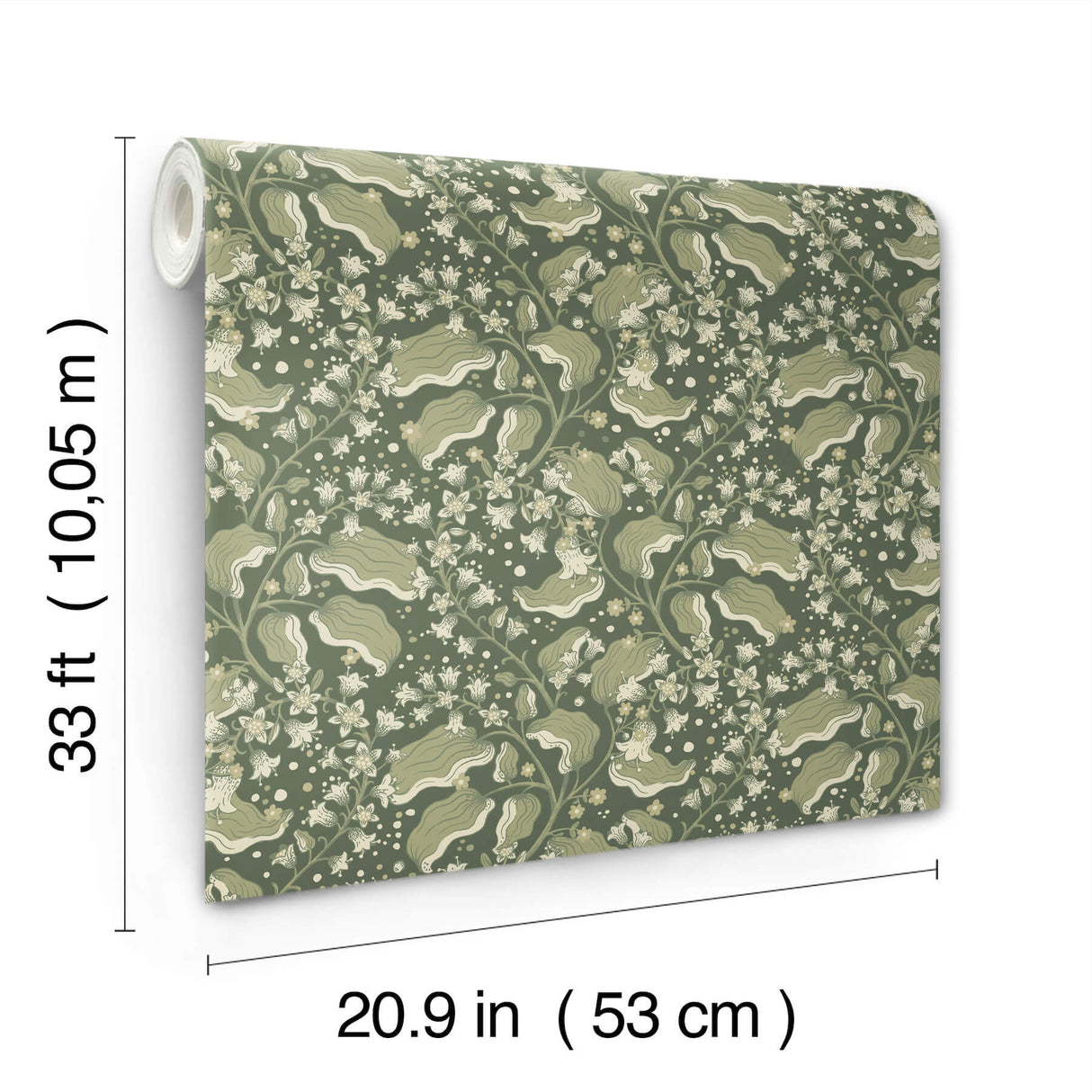 Syren Evergreen Dainty Floral Wallpaper - 4201-48026