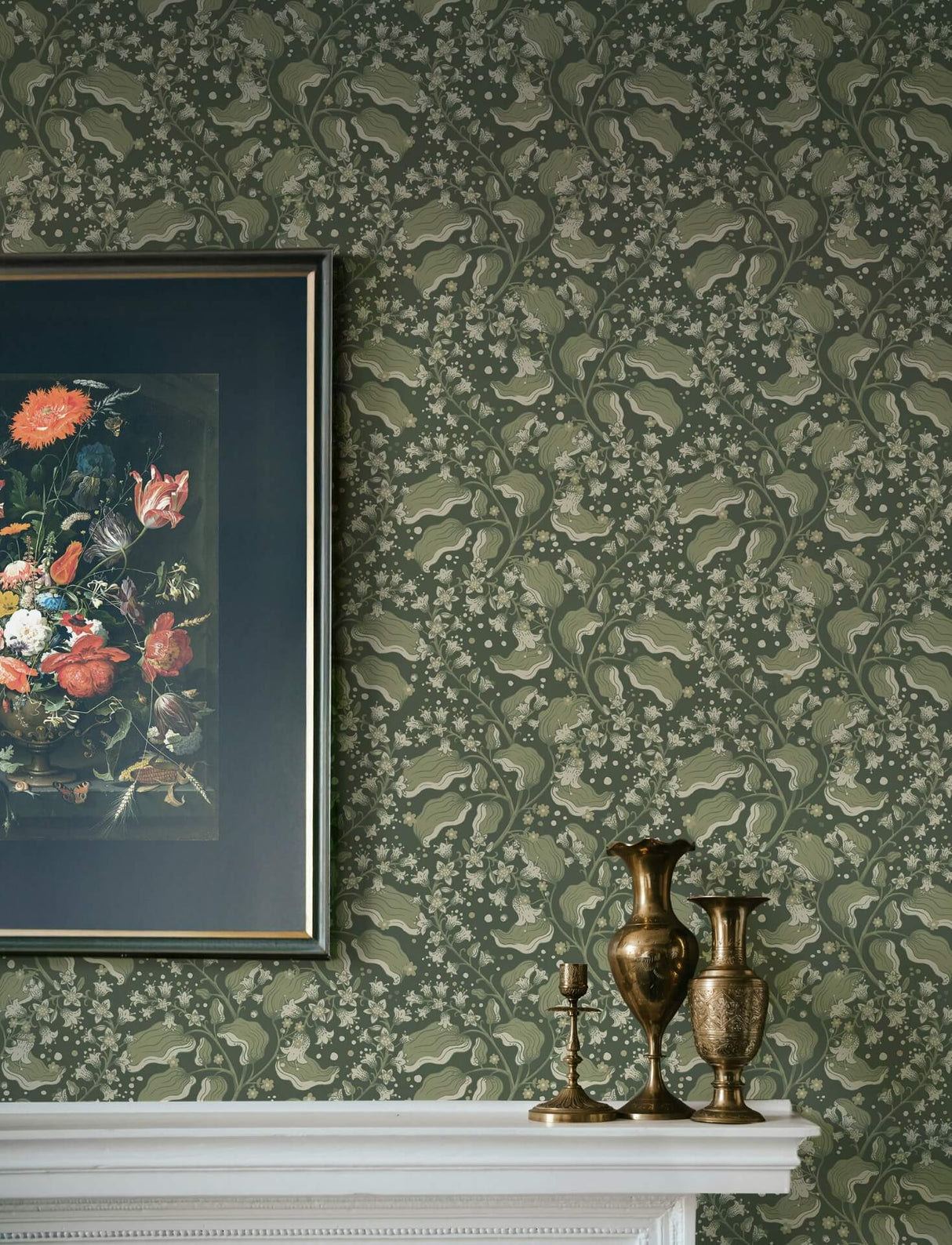 Syren Evergreen Dainty Floral Wallpaper - 4201-48026