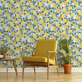Inigo Sicily Fruits Seafoam by Fine Decor Botanical Fruit Wallpaper – Brewster Home Fashions FD43837