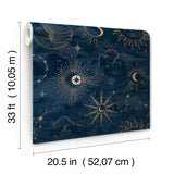 Mystic Navy by Advantage Celestial Wallpaper – Brewster Home Fashions 4203-27587