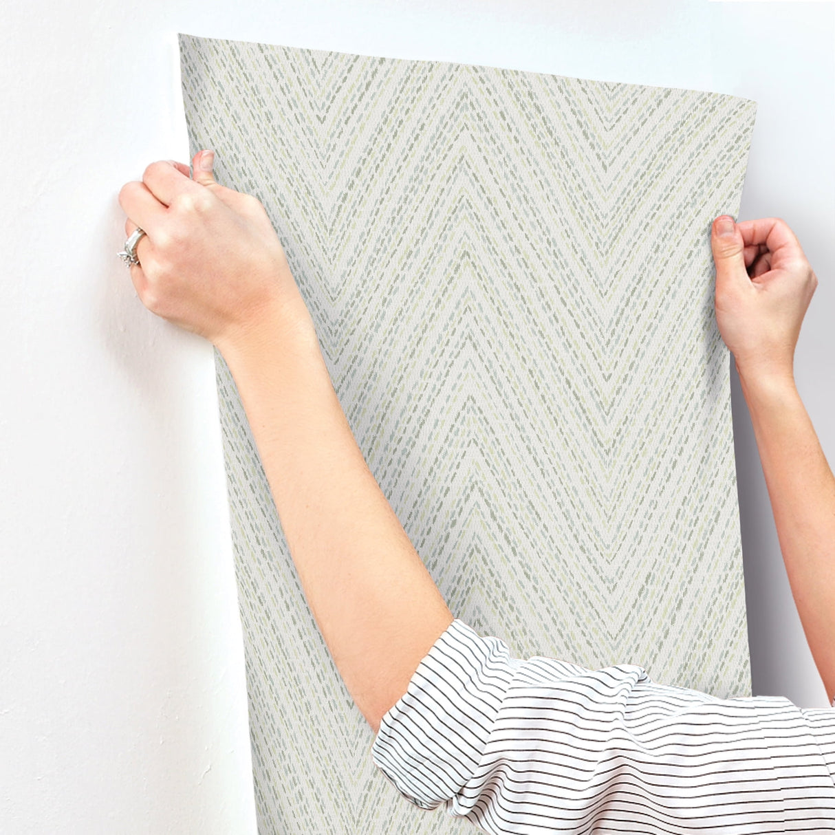 Lainey Green by A-Street Prints Stitched Chevron Wallpaper – A-Street Prints 4147-27370