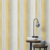 Freya Yellow by Fine Decor Washed Stripe Wallpaper – Brewster FD43779