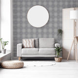 Hudson Grey by Arthouse Checkered Plaid Wallpaper – Brewster Home Fashions AH251906