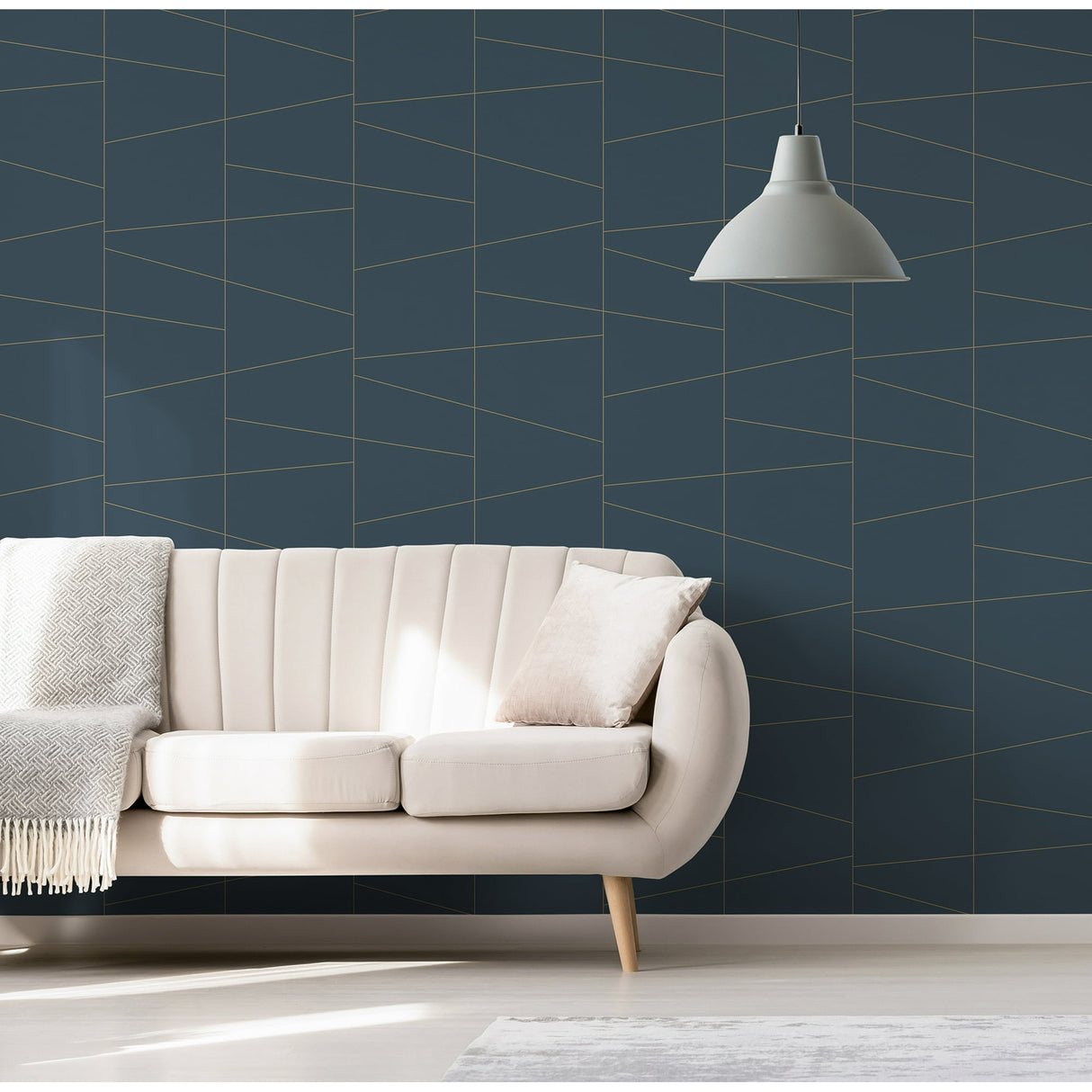Fairmont Deco Fracture Blue by Brewster Geometric Non Woven Wallpaper- Brewster Home Fashions UW24789