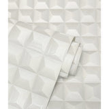 Romero White by Fine Decor 3D Geometric Wallpaper – Brewster Home Fashions M95683