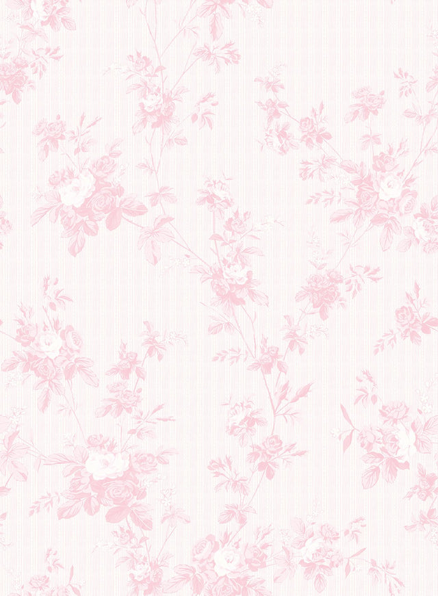 Floral Toile Blush Peel & Stick Mural