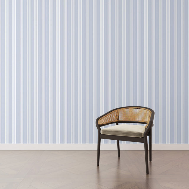 Cottage Stripe Chambray Peel & Stick Mural