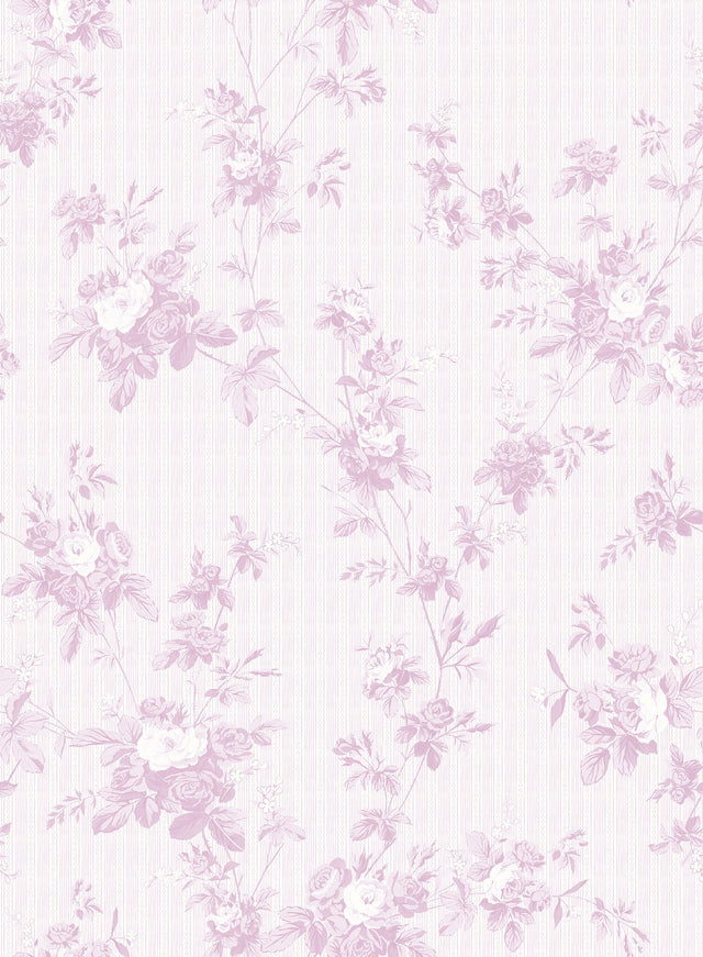 Floral Toile Lavender Peel & Stick Mural