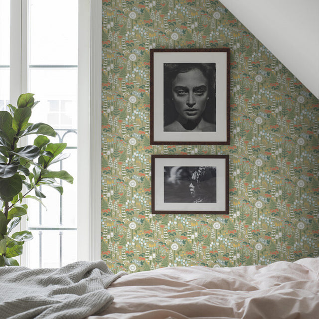 Hoppmosse Sage by Boråstapeter Whimsical Piglet & Botanical Wallpaper – Schumacher 1451
