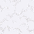 Molntuss grey wallpaper by Boråstapeter for Schumacher, featuring playful cloud and polka-dot design in a modern bedroom setting.