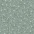 Stjarnflor Mineral by Boråstapeter - Modern starburst geometric wallpaper in mineral green tones, close-up and styled view.