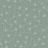 Stjarnflor Mineral by Boråstapeter - Modern starburst geometric wallpaper in mineral green tones, close-up and styled view.