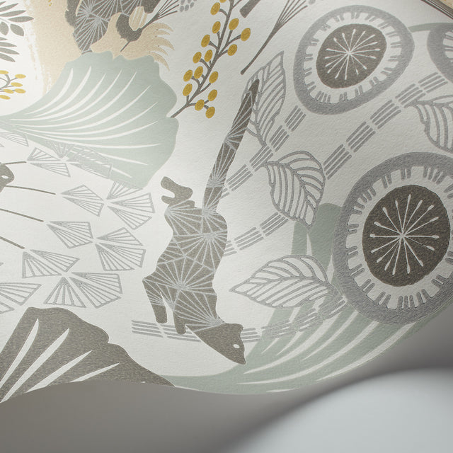 Mårdgömma Soft Multi by Boråstapeter Scandinavian Animal & Tree Wallpaper – Schumacher 1471