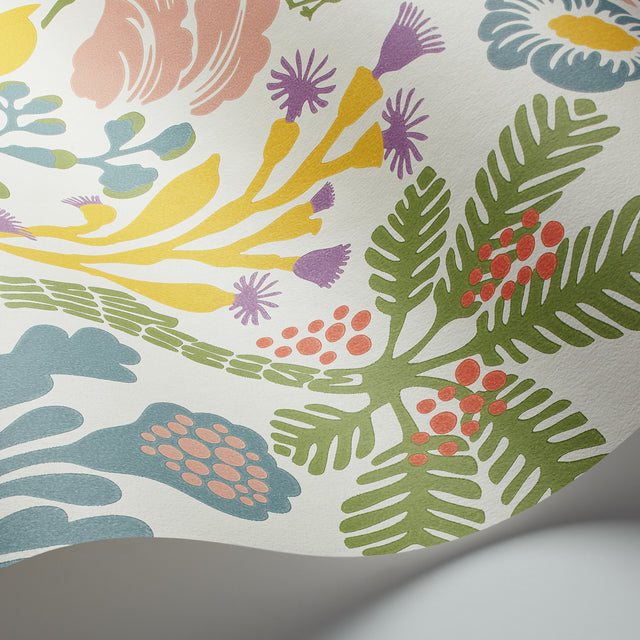 Råvdunge Ivory Multi by Boråstapeter Whimsical Animal & Floral Wallpaper – Schumacher 1473