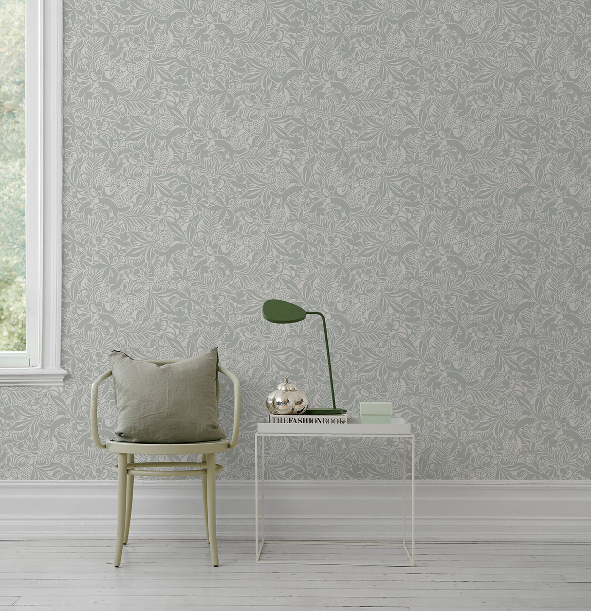 Fantasia Garden Mineral by Boråstapeter Scandinavian Woodland Fox Wallpaper – Schumacher 1478