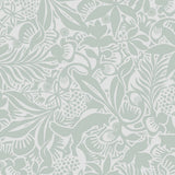 Fantasia Garden wallpaper in Mineral by Boråstapeter for Schumacher, featuring playful foxes and lush foliage in a Scandinavian woodland design.