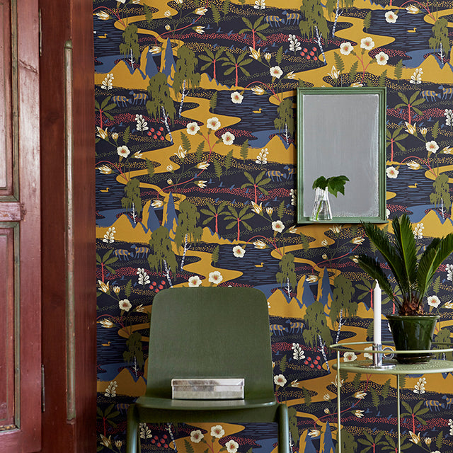 Flyttfrö Multi by Boråstapeter Mystical Landscape Wallpaper – Schumacher 1479