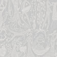 Poème d'Amour wallpaper in grey by Stig Lindberg for Boråstapeter, whimsical pattern with fanciful figures and florals.